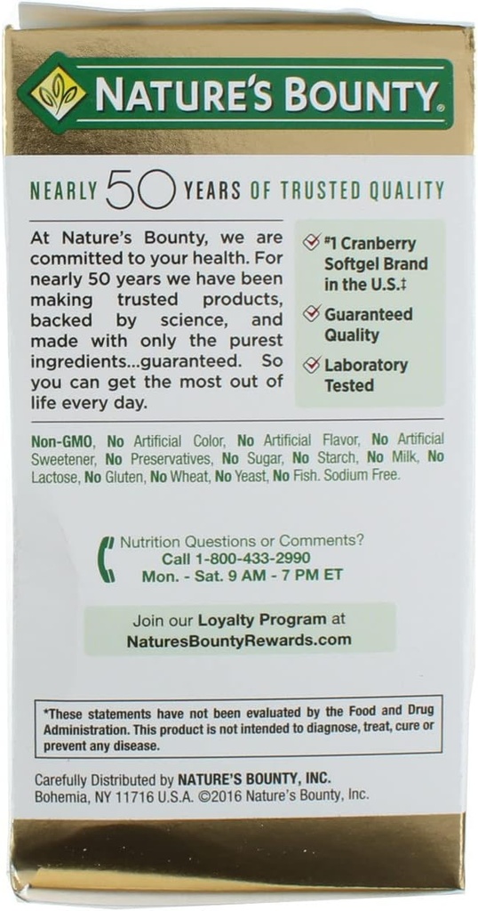 Nature's Bounty Cranberry Dietary Supplement 60 Soft Gels (Pack of 3) 6