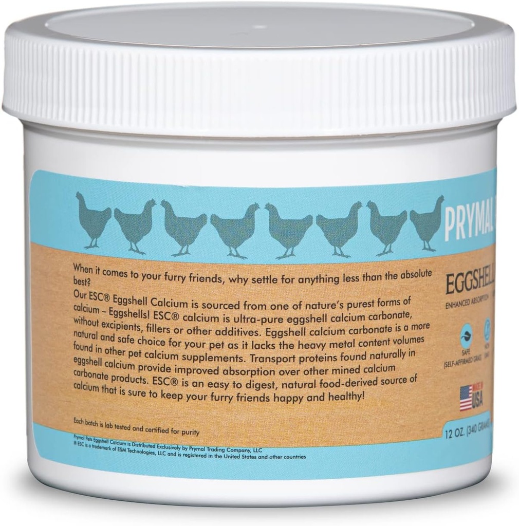 Eggshell Calcium for Pets - 12 oz. Natural, Ultra-Pure Egg Shell Mineral Powder Supplement for Cats and Dogs - High Absorption, Helps Support Bone, Joint, Teeth, Heart, Immune Health 3