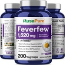 NusaPure Feverfew 1520mg 200 Vegetarian Caps (Extract 4:1, Non-GMO, Gluten Free) 5