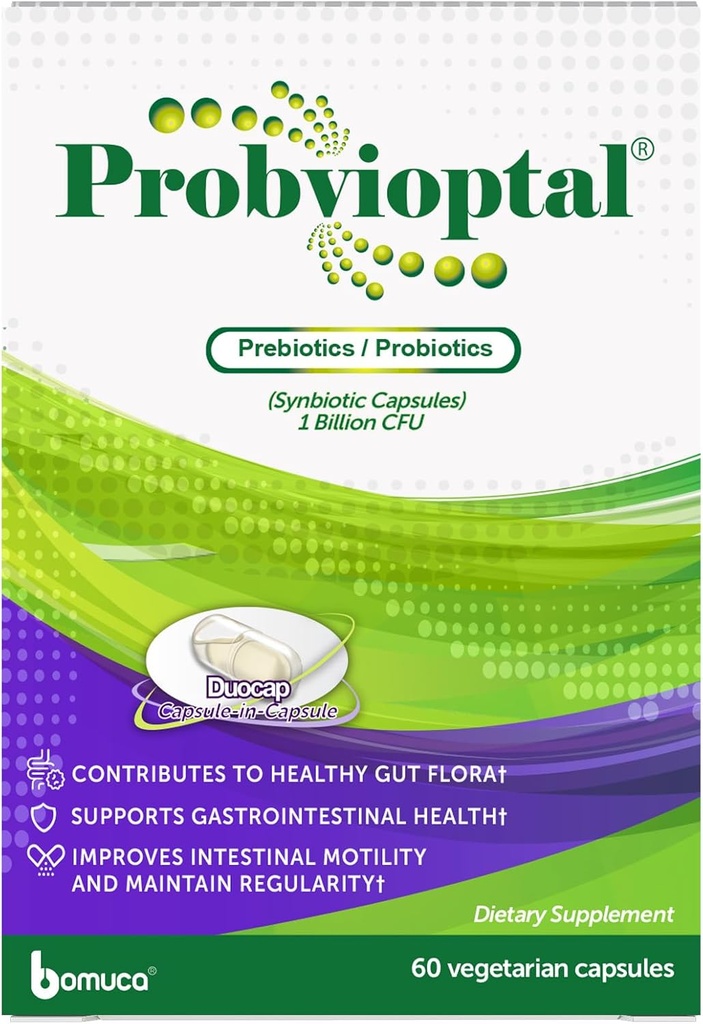 Probvioptal, 60 Capsules, Probiotics & Prebiotics, Duocap, 1 Billion CFU, Gluten Free 3