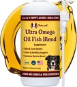 Natural Dog Company Ultra Omega Oil for Dogs a 2000 MG Omega 3, 6, 9 with Salmon, Pollock & Flaxseed Oil, EPA & DHA, Dog Supplement for Skin, Coat, Joints, Allergy & Itch Relief, Dog Fish Oil 16oz 2