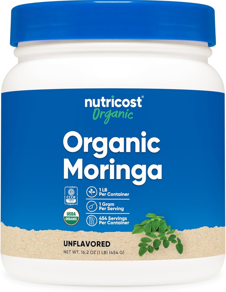 Nutricost Organic Moringa Powder 1LB (16oz) - Gluten Free, Non-GMO, Vegetarian Friendly 2