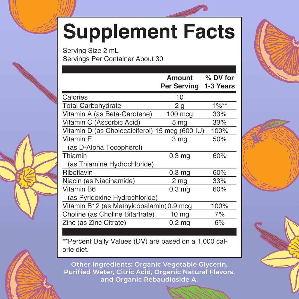 MaryRuth Organics Kids Multivitamin for Toddlers | USDA Organic | Toddler Vitamins Liquid Drops for Kids Ages 1-3 | Toddler Immune Support & Overall Wellness | Vegan | Non-GMO | Gluten Free | 2 Fl Oz 3