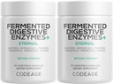 Codeage Fermented Digestive Enzymes Supplement 3-Month Supply - 14 Digestive Enzymes, Probiotics, Prebiotics, Fermented Botanicals, Plant-Based Multi Pancreatic Enzymes - 1 Capsule a Day - 2-Pack 2