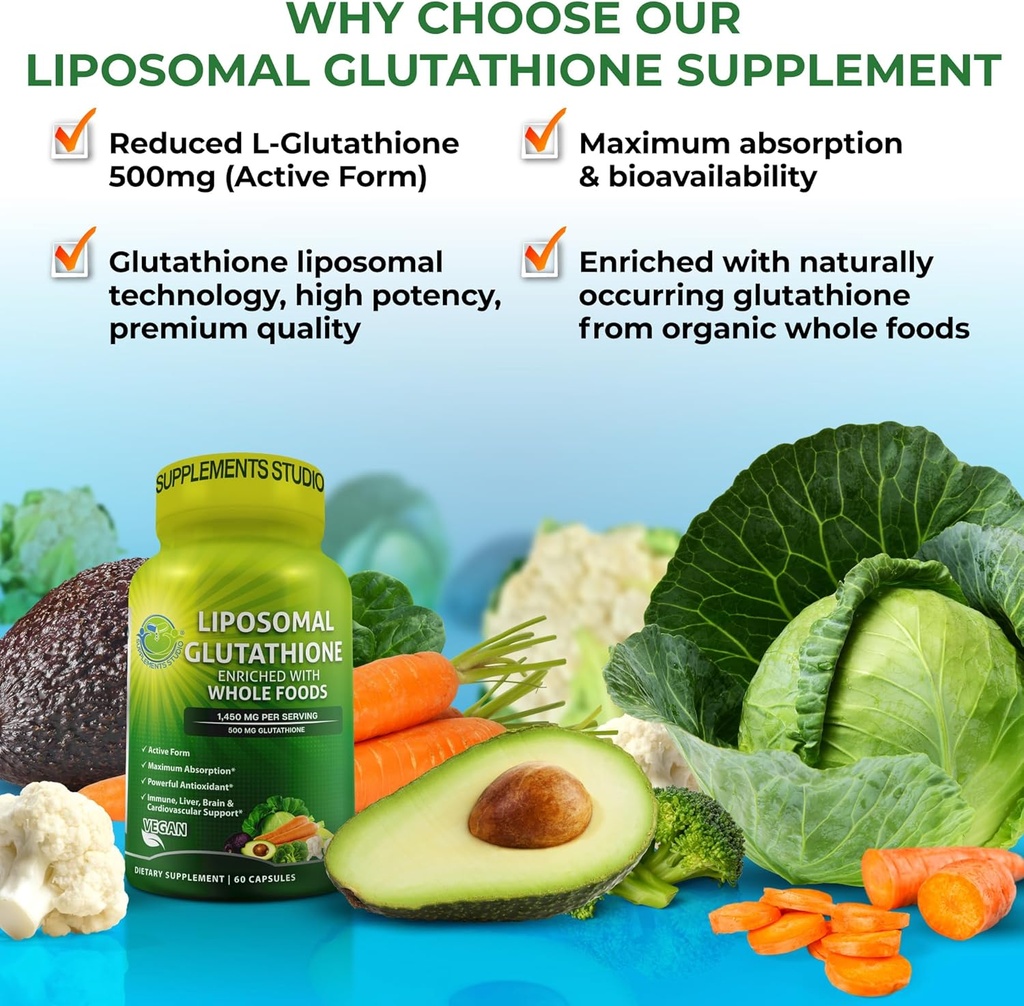 Daily Immune & Antioxidant Support Bundle – Liposomal Vitamin C 1100mg Liquid Gel + Liposomal Glutathione 500mg + Quercetin with Bromelain, Zinc & Whole Food Blend – Non-GMO, Maximum Absorption 3