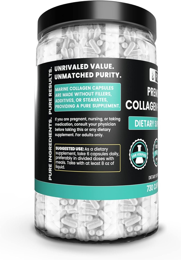 Pure Original Ingredients Collagen Peptides (730 Capsules) No Magnesium Or Rice Fillers, Always Pure, Lab Verified 3