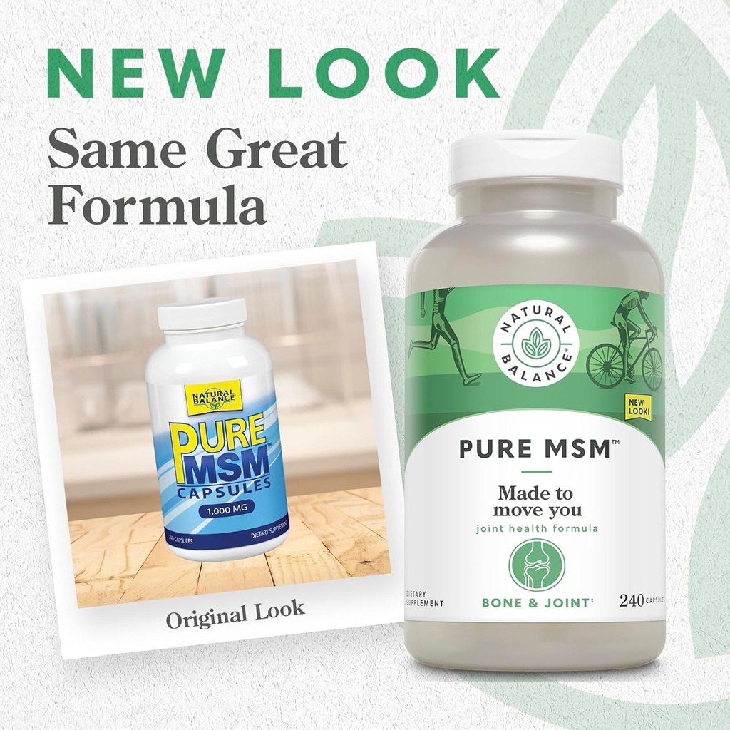 Natural Balance Pure MSM Capsules | Sulfur Supplement Helps Supports Joint Comfort, Collagen & Keratin Production | 240 Count 3