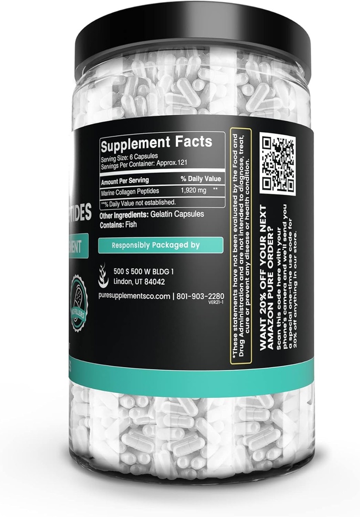 Pure Original Ingredients Collagen Peptides (730 Capsules) No Magnesium Or Rice Fillers, Always Pure, Lab Verified 4