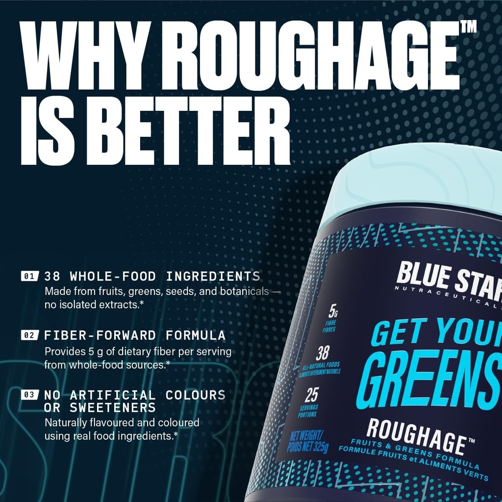 Blue Star Nutraceuticals ROUGHAGE - 38 Fruits & Greens Superfood Powder | No Artificial Flavors or sweeteners | Amazing Taste (Pineapple Coconut) 5