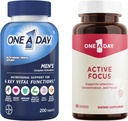 One A Day Bundle - One A Day Multivitamin for Men 200 Count Tablets and One A Day Active Focus Supplement, 30 Capsules 2