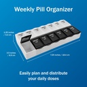 Basic Care (7-Day) AM/PM Pill Organizer, Vitamin Case, And Medicine Box, Large Compartments, 2 Times a Day, Black and Clear Lids 3