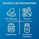 Basic Care (7-Day) AM/PM Pill Organizer, Vitamin Case, And Medicine Box, Large Compartments, 2 Times a Day, Black and Clear Lids 6