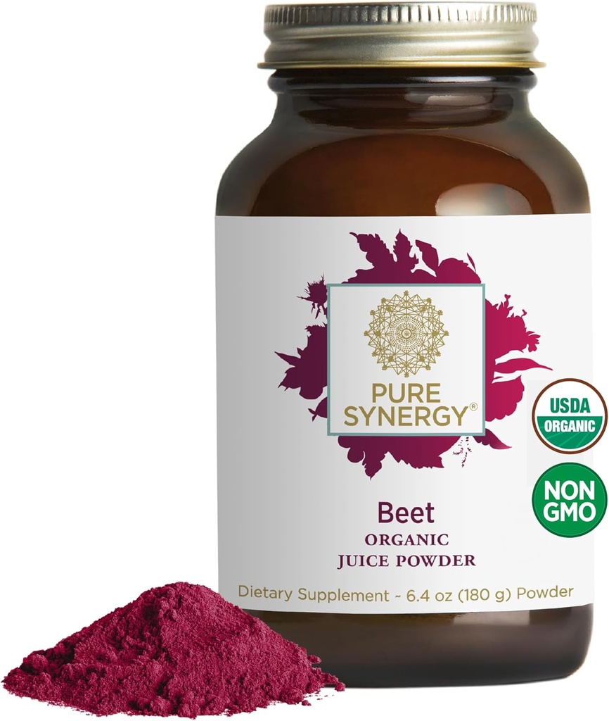 PURE SYNERGY Organic Beet Juice Powder | Pre-Workout Supplement | Organic Beet Root Juice Powder | for Healthy Circulation, Exercise, and Detoxification (6.4 oz.) 2