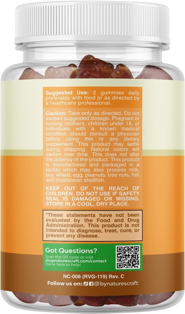 Natures Craft Irish Sea Moss Gummies for Women Men & Kids - Immune Support Supplement with Irish Sea Moss, Bladderwrack & Burdock Root - Detox Gummies for Body Cleanse - 90 Chewable Gums 3