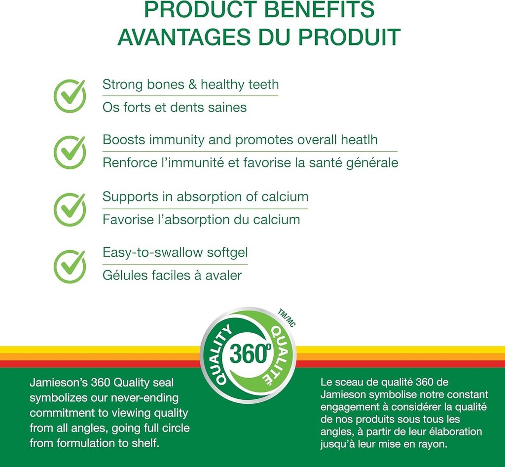 Jamieson Vitamin D 1000iu 180 Softgels 4