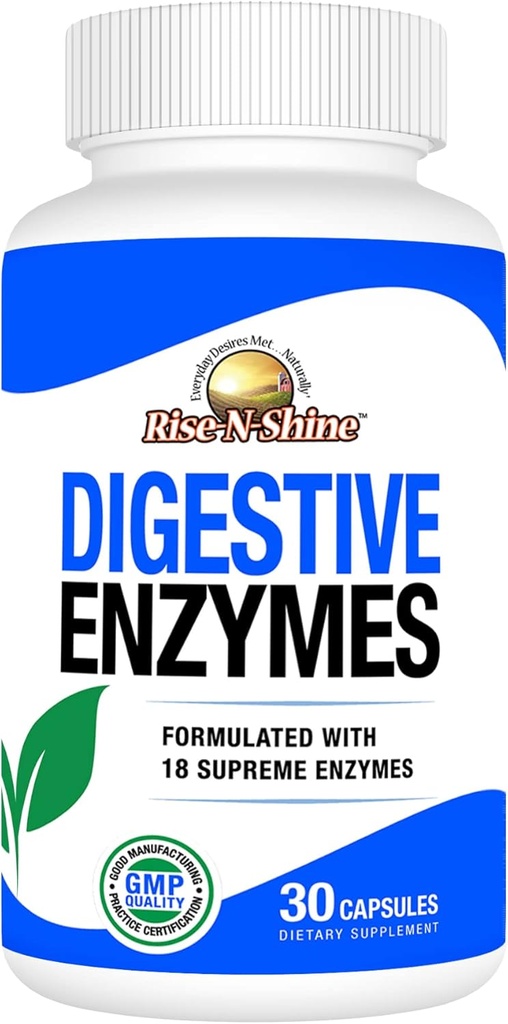 Rise-N-Shine Digestive Enzymes with Probiotics, Bromelain, Lipase, Papain, Lactase & More - Gut Health Supplement for Women & Men - 30 Capsules 2