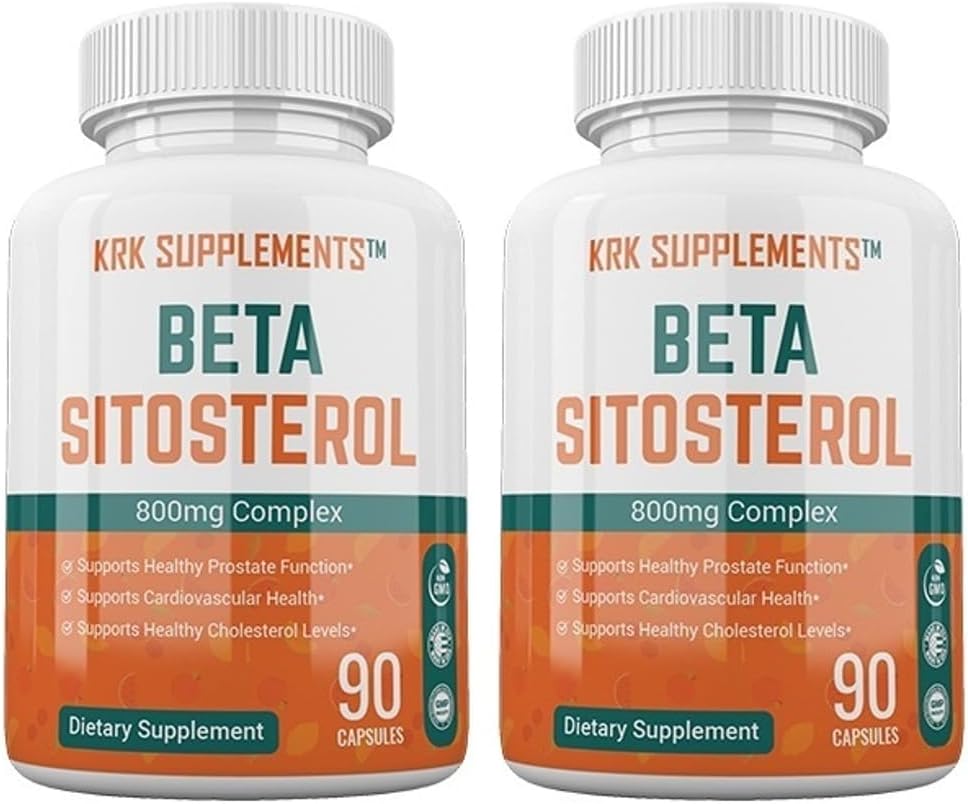2 Bottles Beta Sitosterol 800mg Per Serving 180 Total Capsules Prostate Support 2