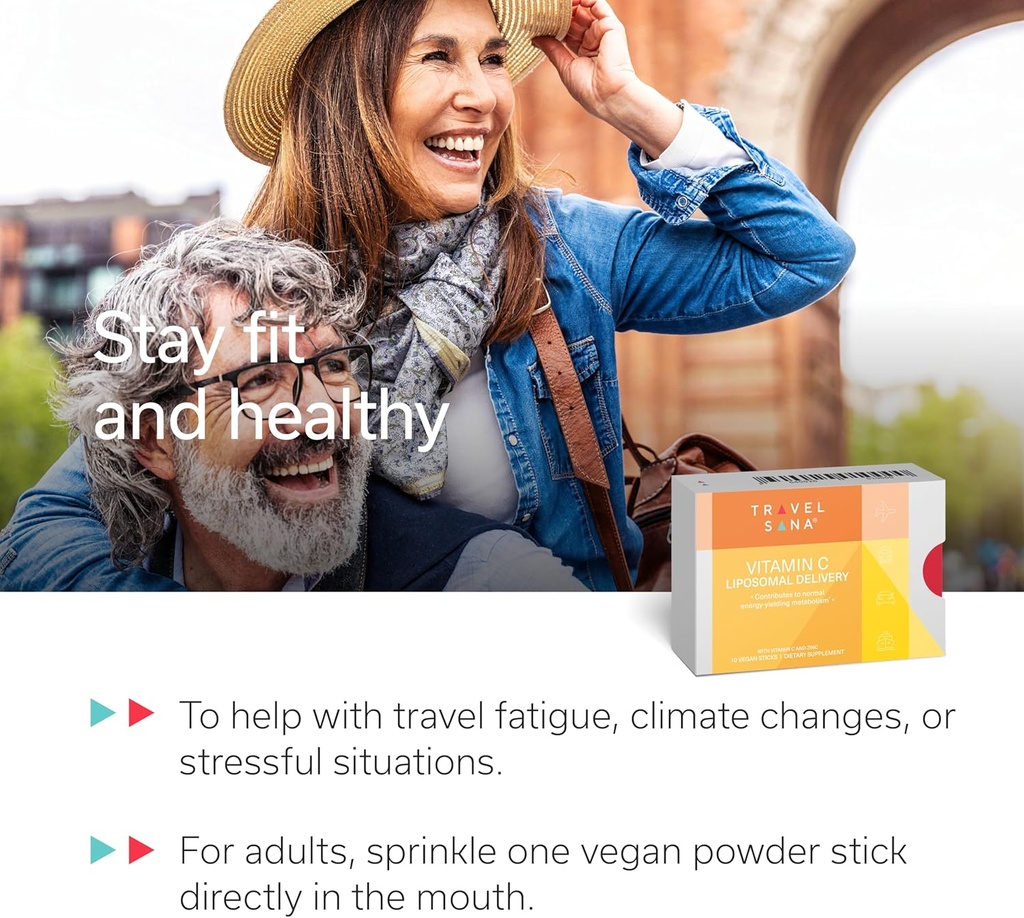 Vitamin C Liposomal (500mg) & Zinc |Enhance Travel Energy, Vitality & Immunity | Combat Travel Fatigue & Oxidative Stress | Advanced Absorption Technology | Fast-Acting | 30 Sticks 5