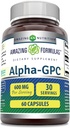 Amazing Formulas Alpha GPC Supplement | 600 Mg Per Serving | 60 Capsules | Non-GMO | Gluten Free | Made in USA 2