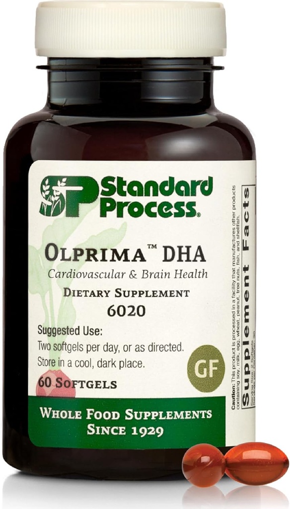 Standard Process Olprima DHA - Omega-3 Supplement for Heart & Brain Health - Gluten-Free, Non-Dairy & Non-Soy - 60 Softgels (30 Servings) 2