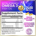 Omega 3 Fish Oil Supplements 2400mg - Triple Strength Omega 3 Fatty Acids, Natural Heart Health Brain & Joint Support - Fatty Acids with EPA & DHA - Wild Caught Fish Oil Supplement - 60 Softgels 3