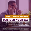 Focus & Memory Supplement for Brain Health, Focus Supplement & Neurotransmitter Support with Vitamin B12, B1, B3 & B5 Plus Taurine, 60 Capsules 6