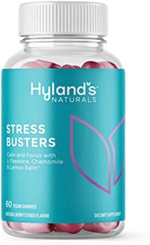 Hyland's Stress Busters Gummies, Calm and Focus with L-Theanine, Chamomile and Lemon Balm, 60 Vegan Gummies (30 Days) 2