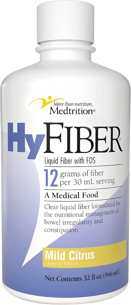 Medtrition HyFiber Daily Liquid Fiber for Regularity and Soft Stools, 12 Grams Soluble Fiber, 32 fl oz 1 Bottle 2