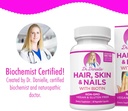 Doctor Danielle Hair Skin and Nails Vitamins for Women and Men– Biotin 5000 mcg Supplement to Support Normal Hair Growth and Glowing Skin, Organic Coconut Water, Rice Phytoceramides 6