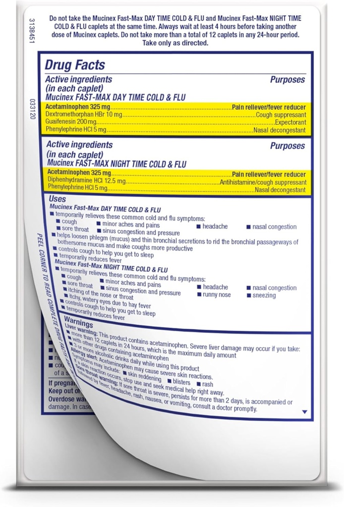 Mucinex Fast-Max Maximum Strength Cold & Flu Day and Night Medicine, 40 Count 4