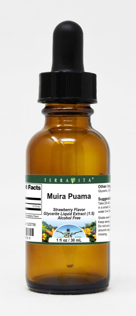 Terravita Muira Puama Glycerite Liquid Extract (1:5) - Strawberry Flavored (1 oz, ZIN: 522758) - 3 Pack 2