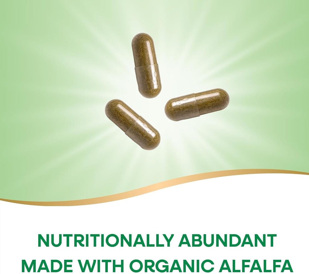 Nature's Way Alfalfa, Made With Organic Alfalfa, 1,215 mg per 3-capsule serving, Alfalfa Herbal Capsule, Gluten Free, Vegan, 100 Capsules (Packaging May Vary) 5