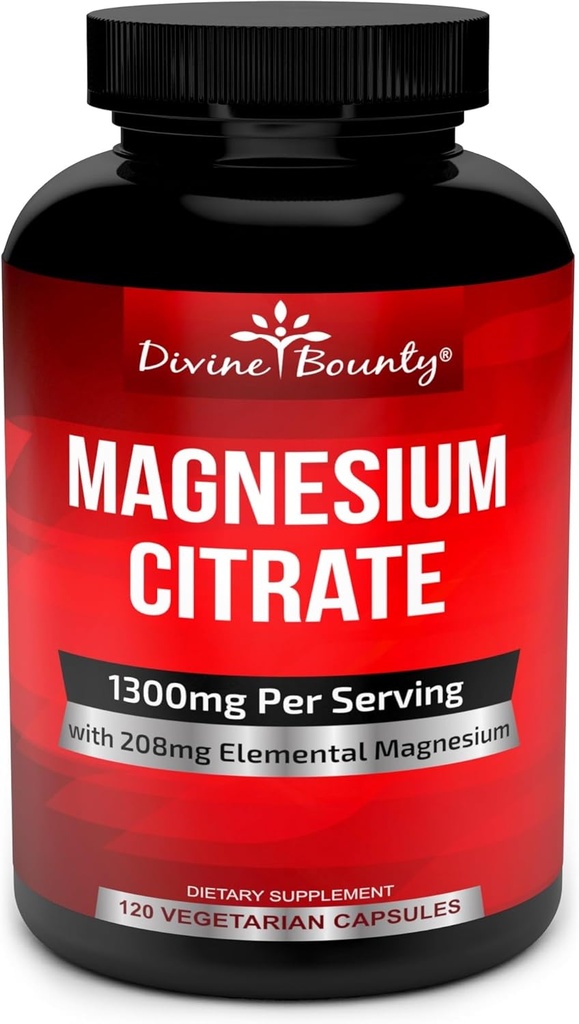 Pure Magnesium Citrate Capsules - 1300mg Magnesium Supplement with Elemental Magnesium - 120 Vegetarian Capsules 2