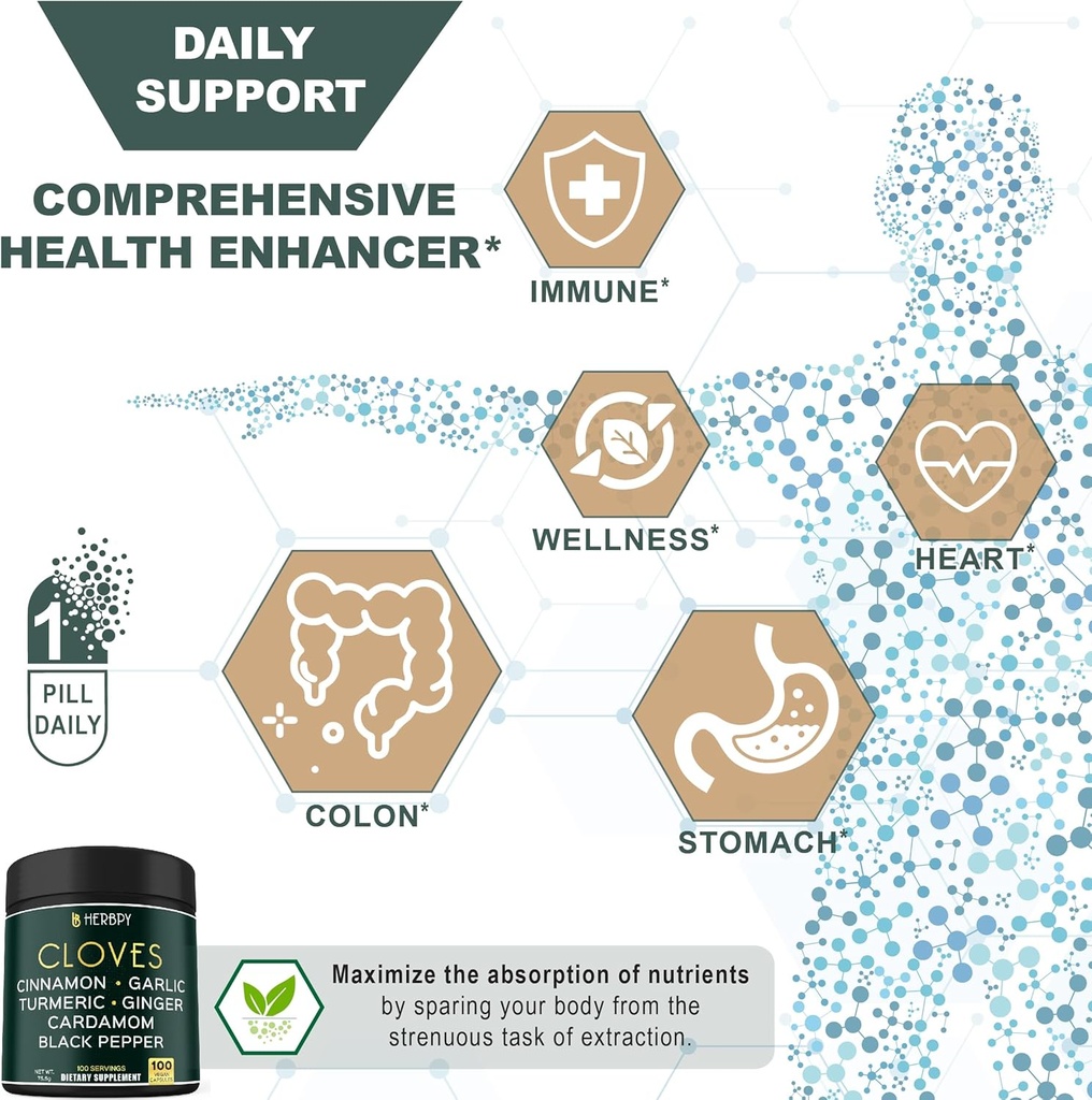 Bundle 7in1 Cloves Supplement & 6in1 Dandelion Supplement - Support Immune, Digestion and Heart Health 5