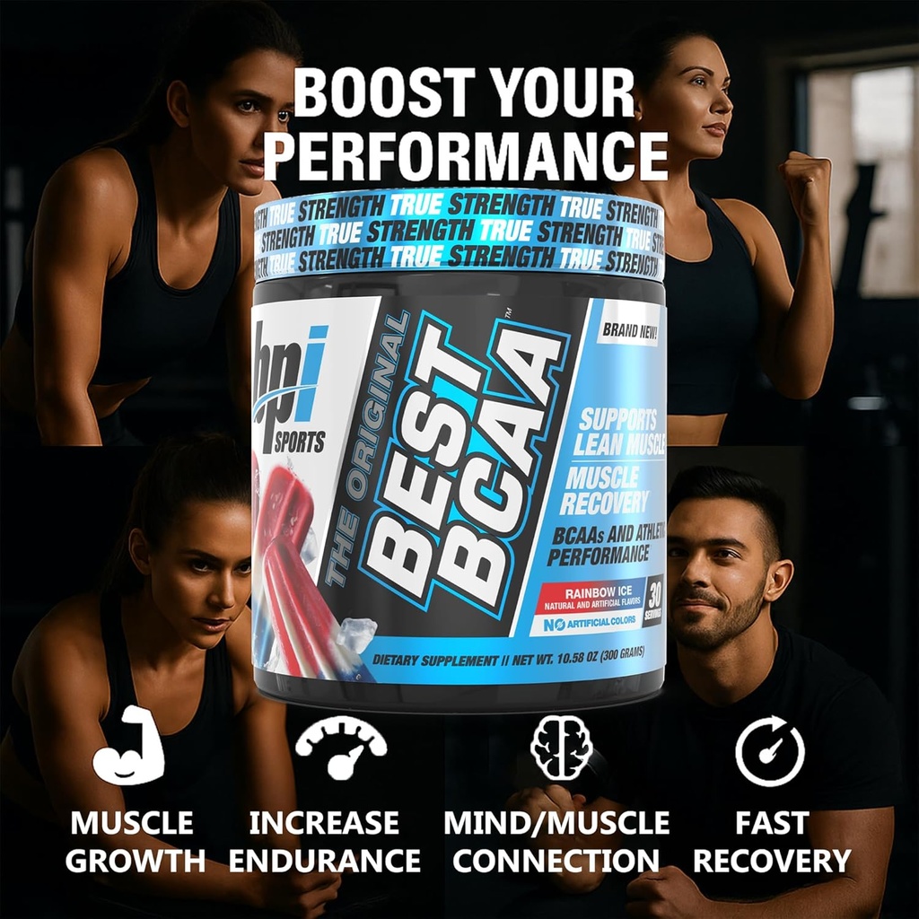 BPI Sports Best BCAA Powder - Muscle Recovery Support - Branched Chain Amino Acids | Building Blocks of Protein and Muscle - Post Workout Recovery – Hydration – Rainbow Ice, 30 Servings 5