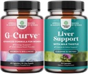 Bundle of G-Curve Butt & Breast Enhancement Pills with Saw Palmetto Extract Horny Goat Weed and Liver Cleanse Detox & Repair - Milk Thistle with Dandelion Root Choline Beetroot & Artichoke Extract 2