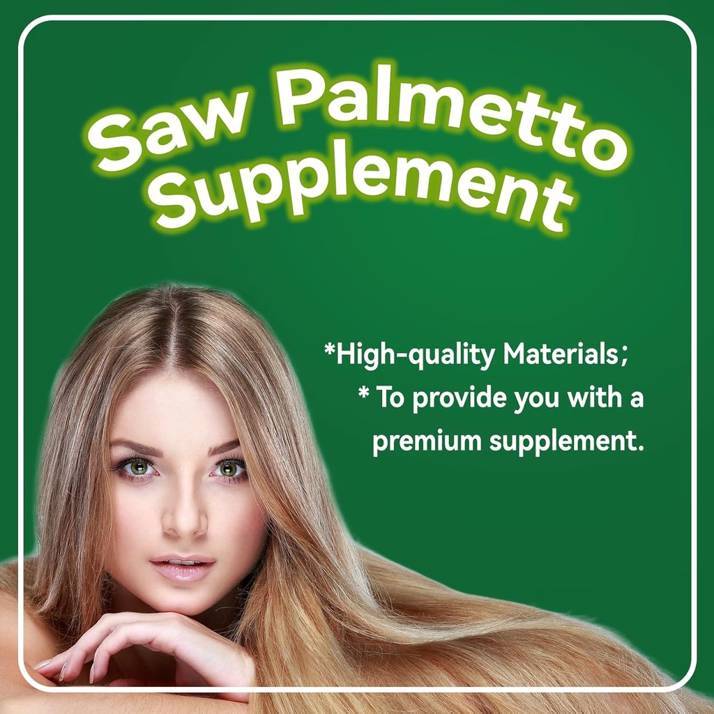 Saw Palmetto Supplement, Saw Palmetto Extract 750mg, with Lycopene, Pumpkin Seed Powder, for Men and Women,Non-GMOs & Gluten, Vegan, 90 Count Capsules（Pack of 2） 4