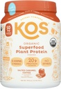 KOS Vegan Protein Powder, Salted Caramel Coffee - Low Carb Pea Protein Blend, Organic Plant Superfood Rich in Vitamins & Minerals - Keto, Dairy Free - Meal Replacement for Women & Men - 15 Servings 5