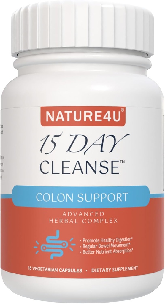 15 Day Cleanse Gut Support, Advanced Gentle Daily Colon Gut Cleanse Detox for Women & Men with Senna, Cascara Sagrada, Psyllium Husk and Probiotic, 15 Capsules 2