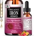 Iron Supplement for Women with Vitamin C,6-in-1 Liquid Supplement w/Vitamin B12,Vitamin B6,High Absorption Liquid Iron Drops for Red Blood Cells & Immune Support,Non-GMO, Gluten Free 2