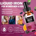 Iron Supplement for Women with Vitamin C,6-in-1 Liquid Supplement w/Vitamin B12,Vitamin B6,High Absorption Liquid Iron Drops for Red Blood Cells & Immune Support,Non-GMO, Gluten Free 4
