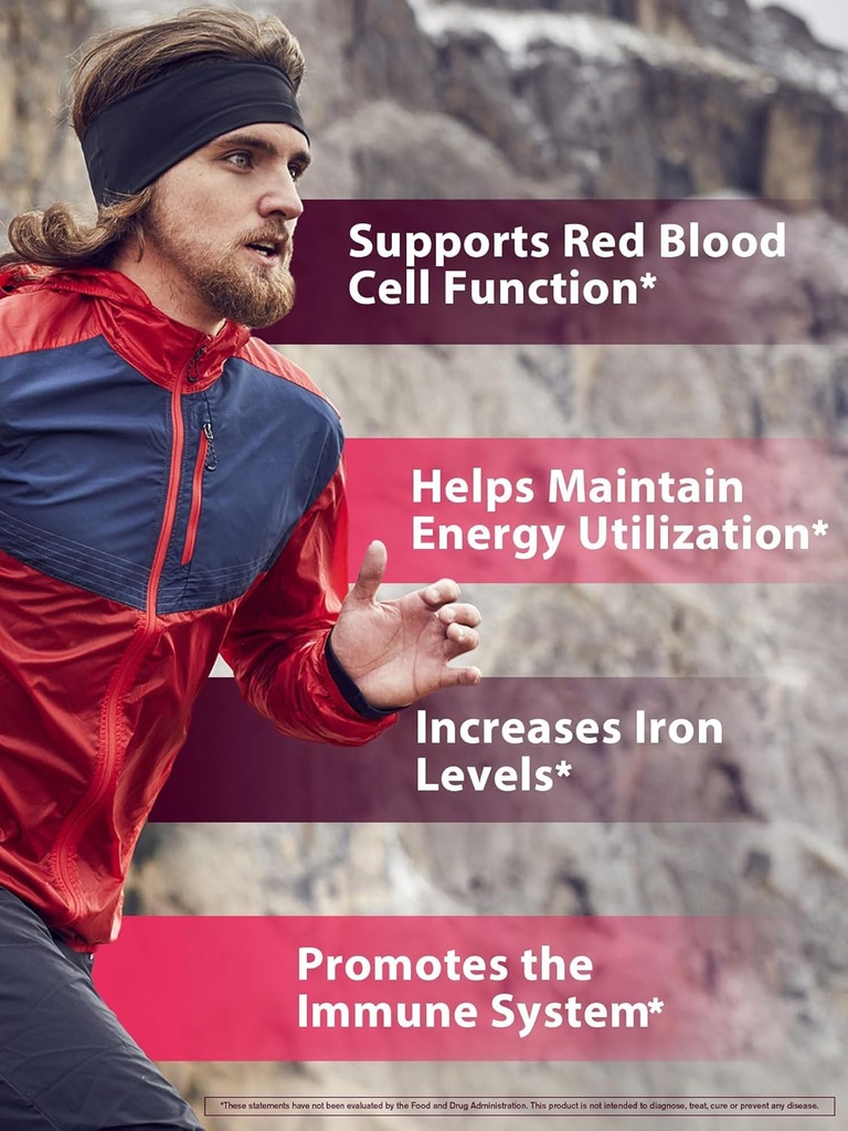Iron Supplement for Women Men | High Potency Iron 65mg with Vitamin C 250mg | Stomach Friendly Iron Pills for Red Blood Cell & Immune Support | Vegan, Non-GMO & Gluten Free | 30 Tabs 4
