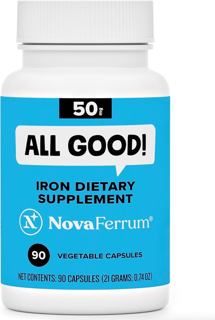 NovaFerrum All Good | Iron Capsule Supplements for Adults | Anemia | 50mg of Iron | 90 Servings | Sugar Free | Vegan | Gluten Free 2
