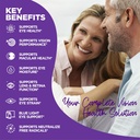 Eye Vitamins Supplement with Lutein, Bilberry, Beta Carotene, L-Taurine, Zinc and Quercetin, 90 Capsules, Supports Vision, Ocular and Macular Health, Helps Eyes Filter Blue Light 5