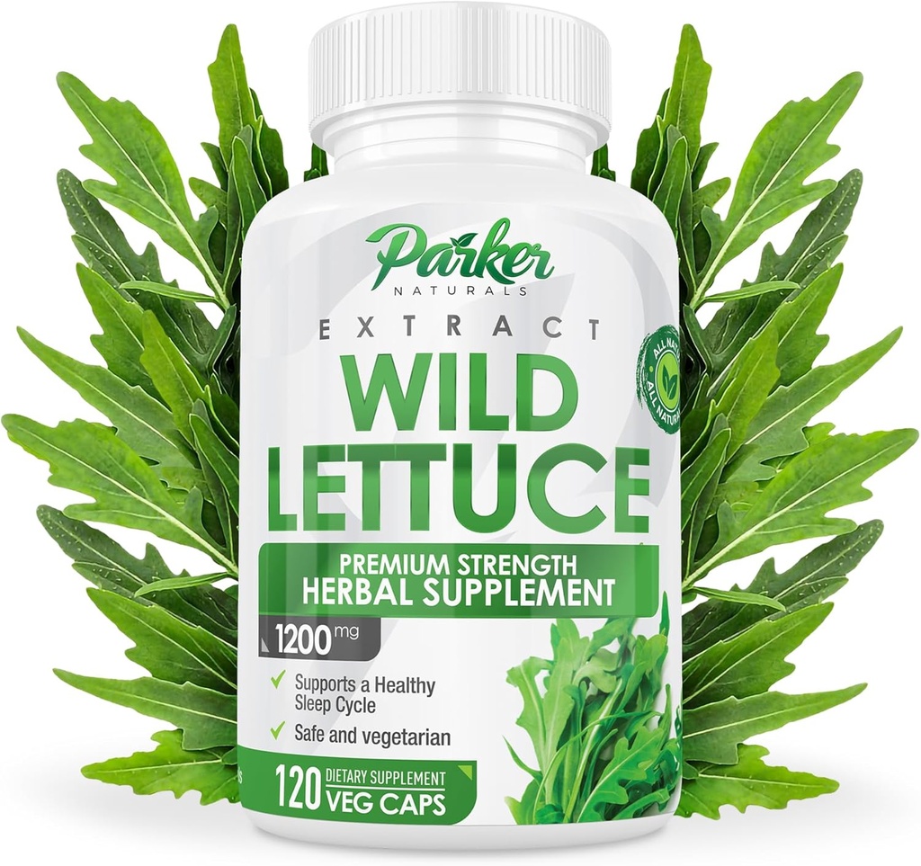 Parker Naturals Wild Lettuce Extract – Herbal Sleep Supplement 1200mg, 4:1 Concentrated, Vegan Capsules, Soothes Discomfort, 60 Servings, 120 Count 2