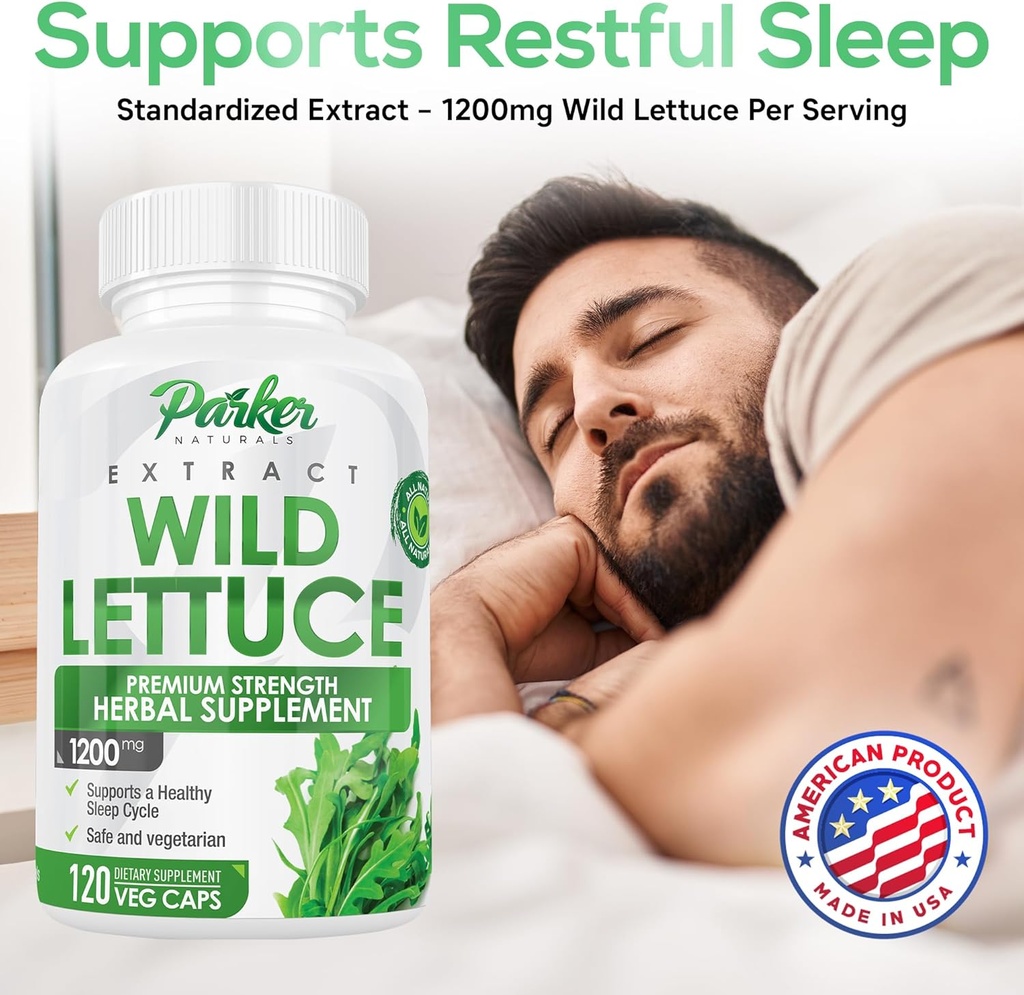 Parker Naturals Wild Lettuce Extract – Herbal Sleep Supplement 1200mg, 4:1 Concentrated, Vegan Capsules, Soothes Discomfort, 60 Servings, 120 Count 4