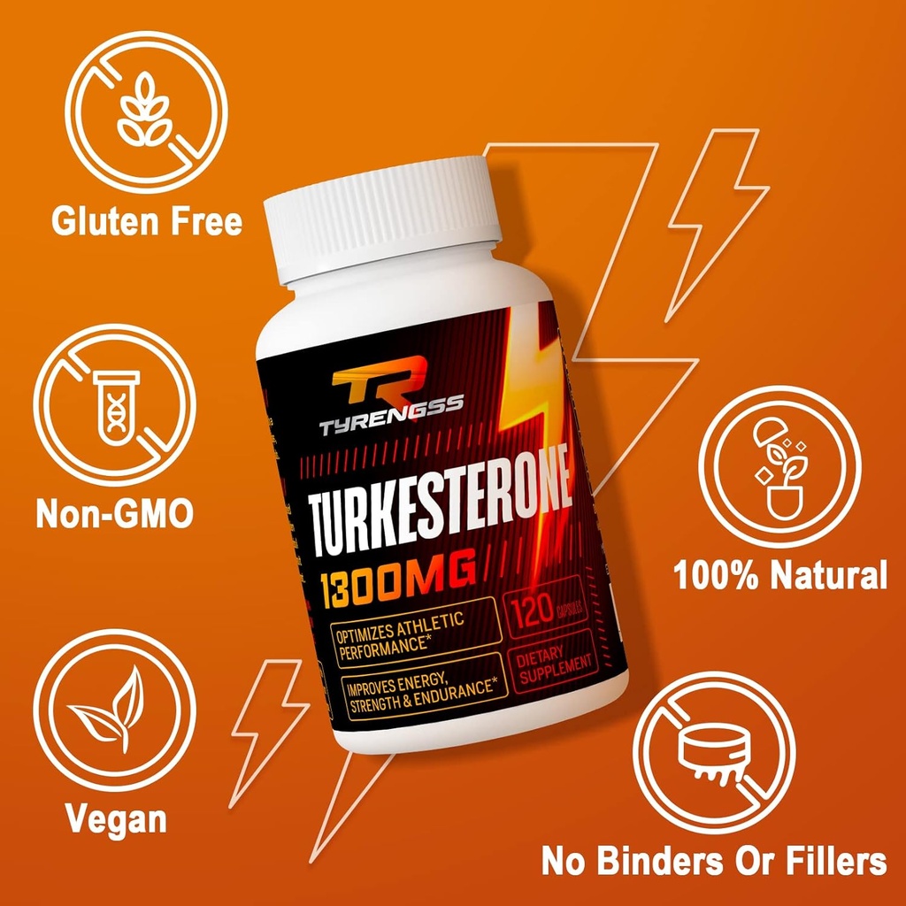 Turkesterone Supplement 1300mg Ultra High Strength (Ajuga Turkestanica Extract Std. to 20% Turkesterone), for Athletic Performance & Muscle Mass,240 Capsules 4