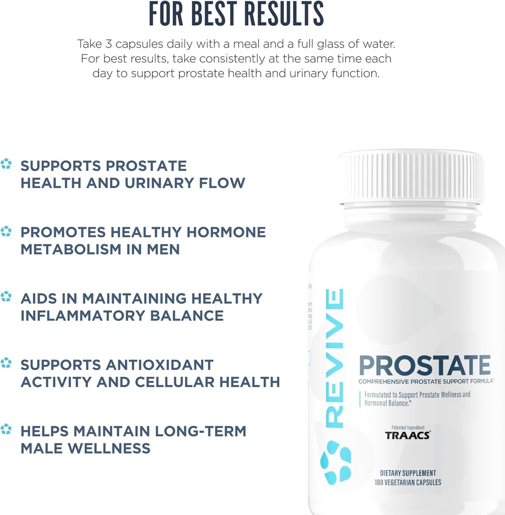 Revive MD Prostate Supplements for Men - Maintain Healthy Prostate-Specific Antigen (PSA) Levels, Estrogen Levels & Urinary Flow - Saw Palmetto & Beta Sitosterol for Prostate Health Support 5