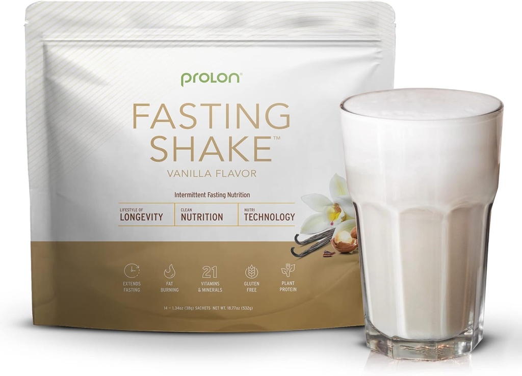 Prolon Intermittent Fasting Drink Mix | Shake for Intermittent Fasting | Vitamins, Fiber, Plant-Based Protein | Keto, Vegan, Gluten Free, Dairy Free | Vanilla, 2x12 ct Bags (Total 24 Servings) 4