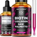 Liquid Biotin with Collagen & Saw Palmetto Extract for Women and Men | Hair Growth Supplement Drops | DHT Blocker | Prostate Support | Hair Skin and Nails Vitamins | Fast Absorption | Non-GMO 2